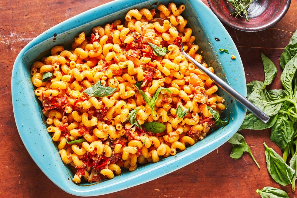 pasta al horno con queso feta