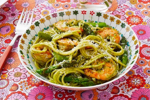 Pasta al pesto con gambas pasta al pesto con gambas