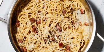 pasta alla gricia with pecorino and guanciale