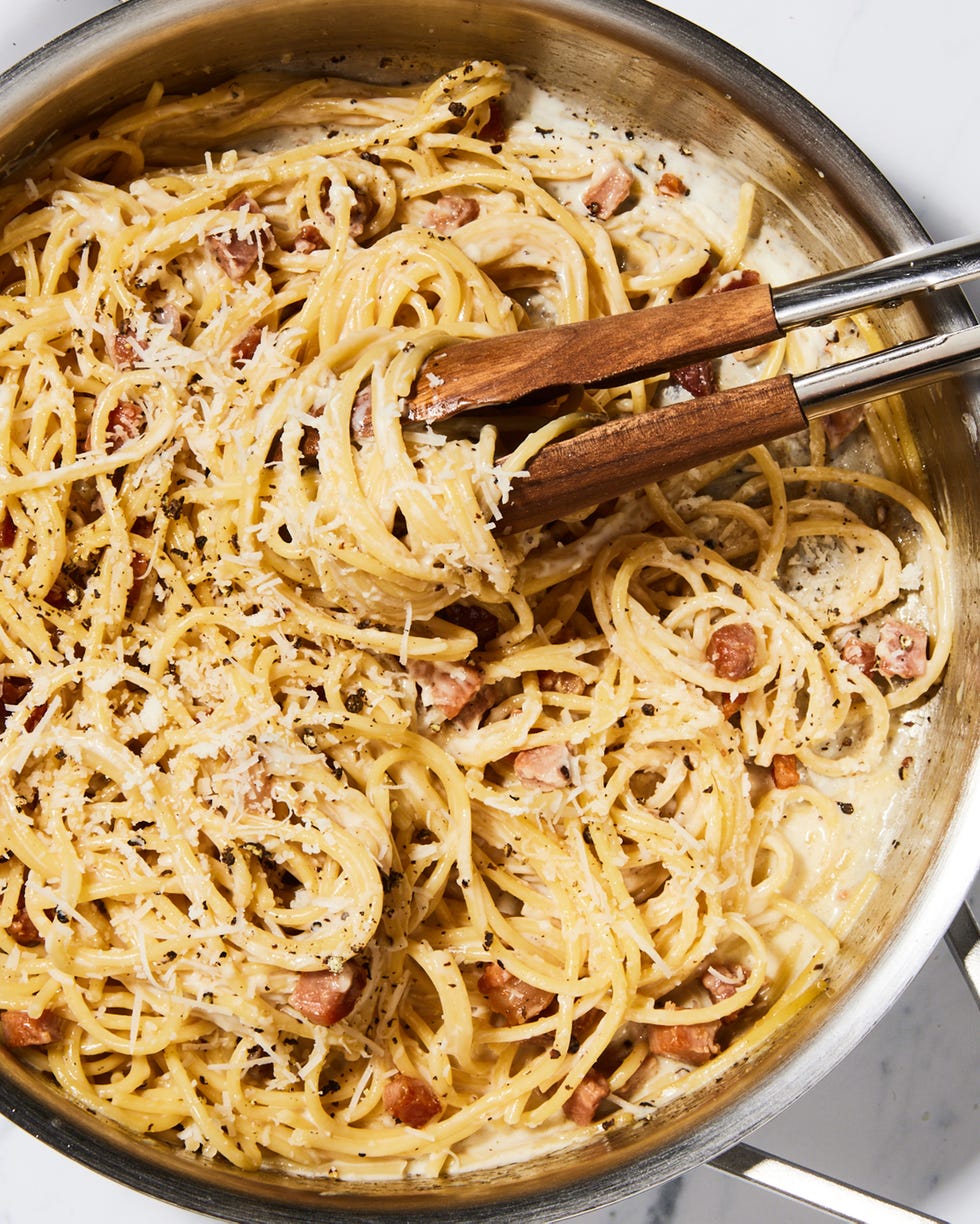 pasta alla gricia with pecorino and guanciale