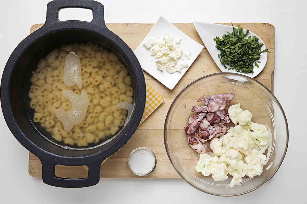 Pasta con coliflor y calamares: Paso 3
