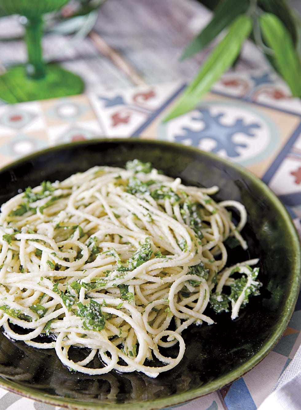 pasta con limón y perejil