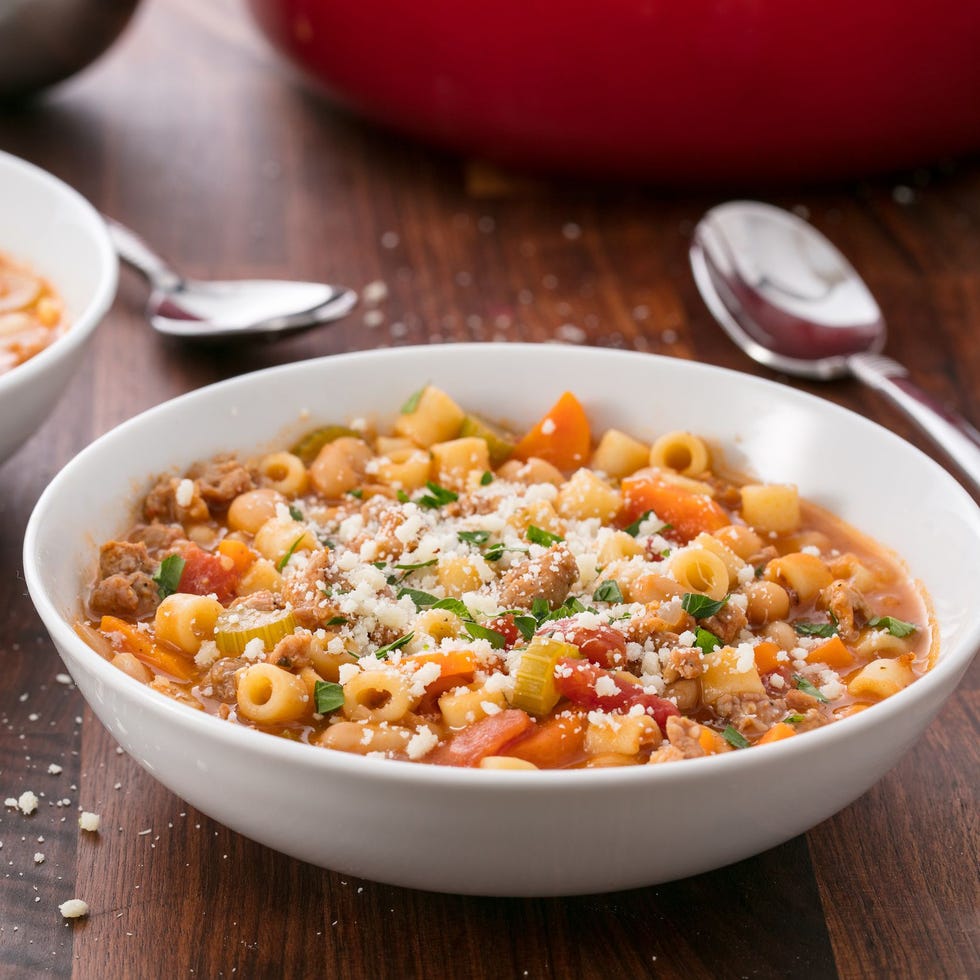 bean, vegetable, and pasta soup