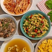 group of various pasta dishes, pasta recipes