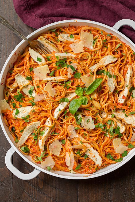 pasta recipes roasted red pepper chicken