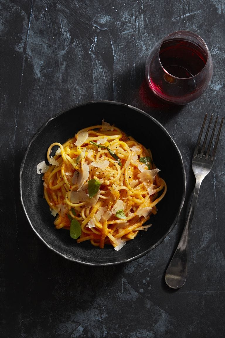 pasta with red pepper alfredo   easy pasta recipes