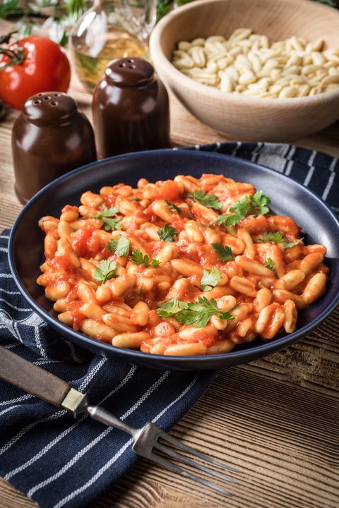 cavatelli pasta with fresh tomato sauce italian cuisine