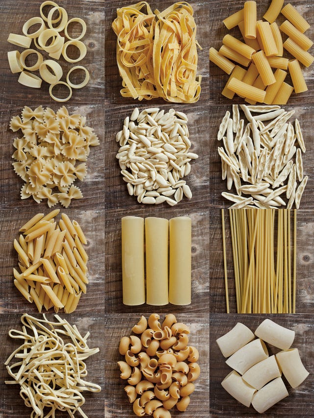 pasta variedades y nombres