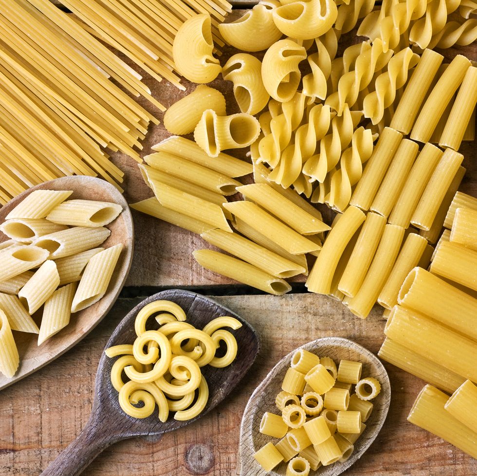Pasta  with wood background