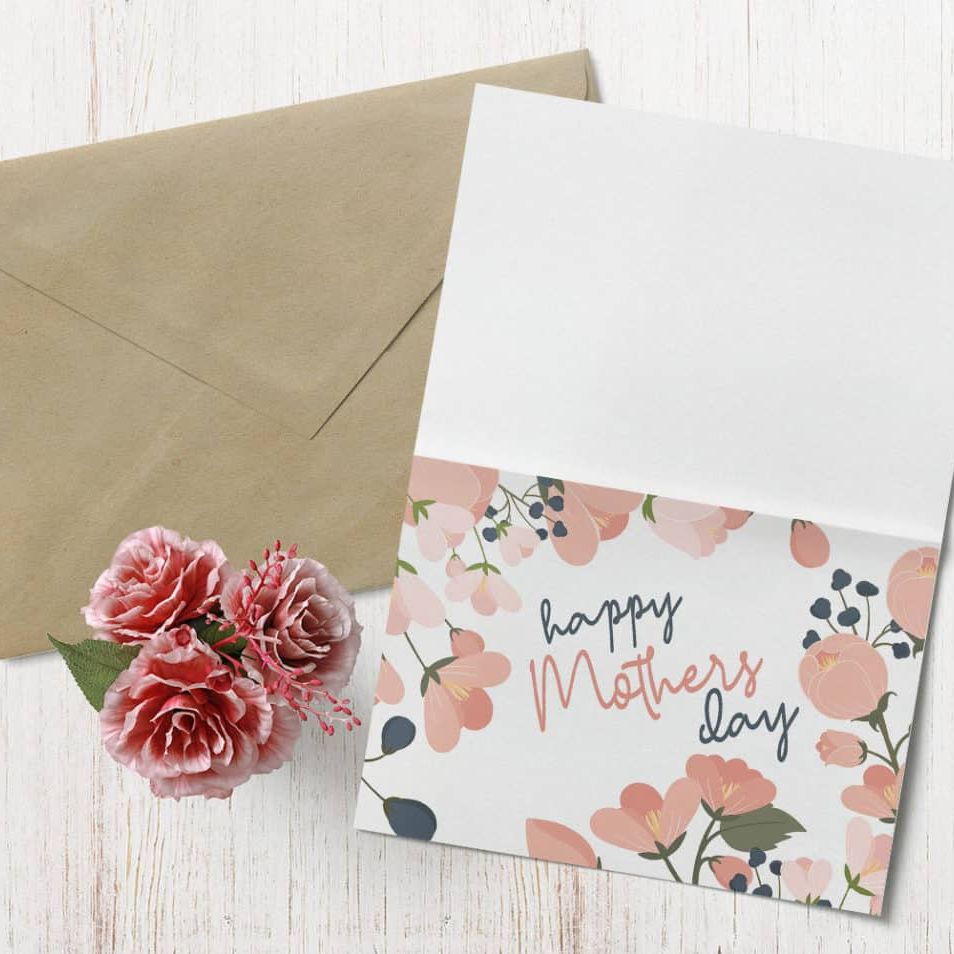pastel flower mothers day printable card