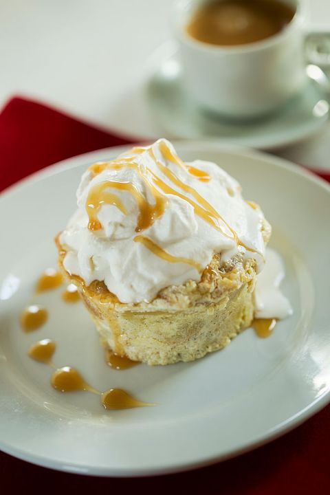 pastry with whipped cream and caramel
