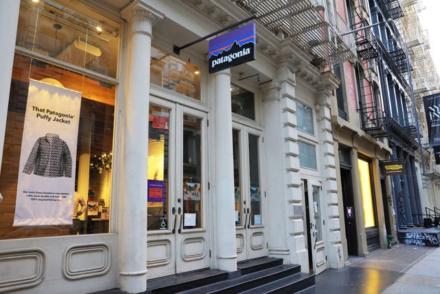 new york, new york   september 14 a patagonia store is seen on greene street on september 14, 2022 in new york city yvon chouinard, founder of patagonia, his spouse and two adult children announced that they will be giving away the ownership of their company which is worth about $3 billion the companys privately held stock will be now be owned by a climate focused trust and group of nonprofit organizations, called the patagonia purpose trust and the holdfast collective, and all the profits that are not reinvested into the business will be used to fight climate change  photo by michael m santiagogetty images