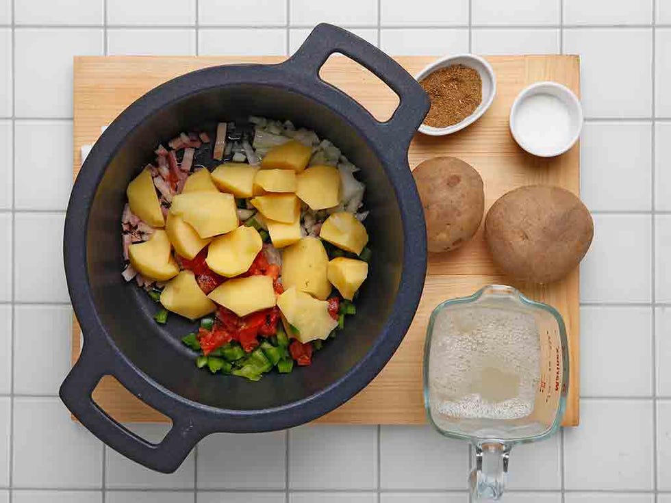 Setas con patatas con guarnición paso 2