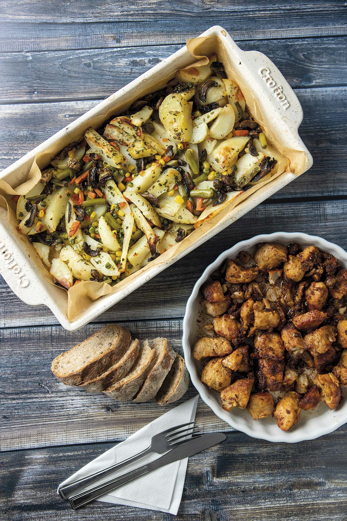 patatas asadas con verduras