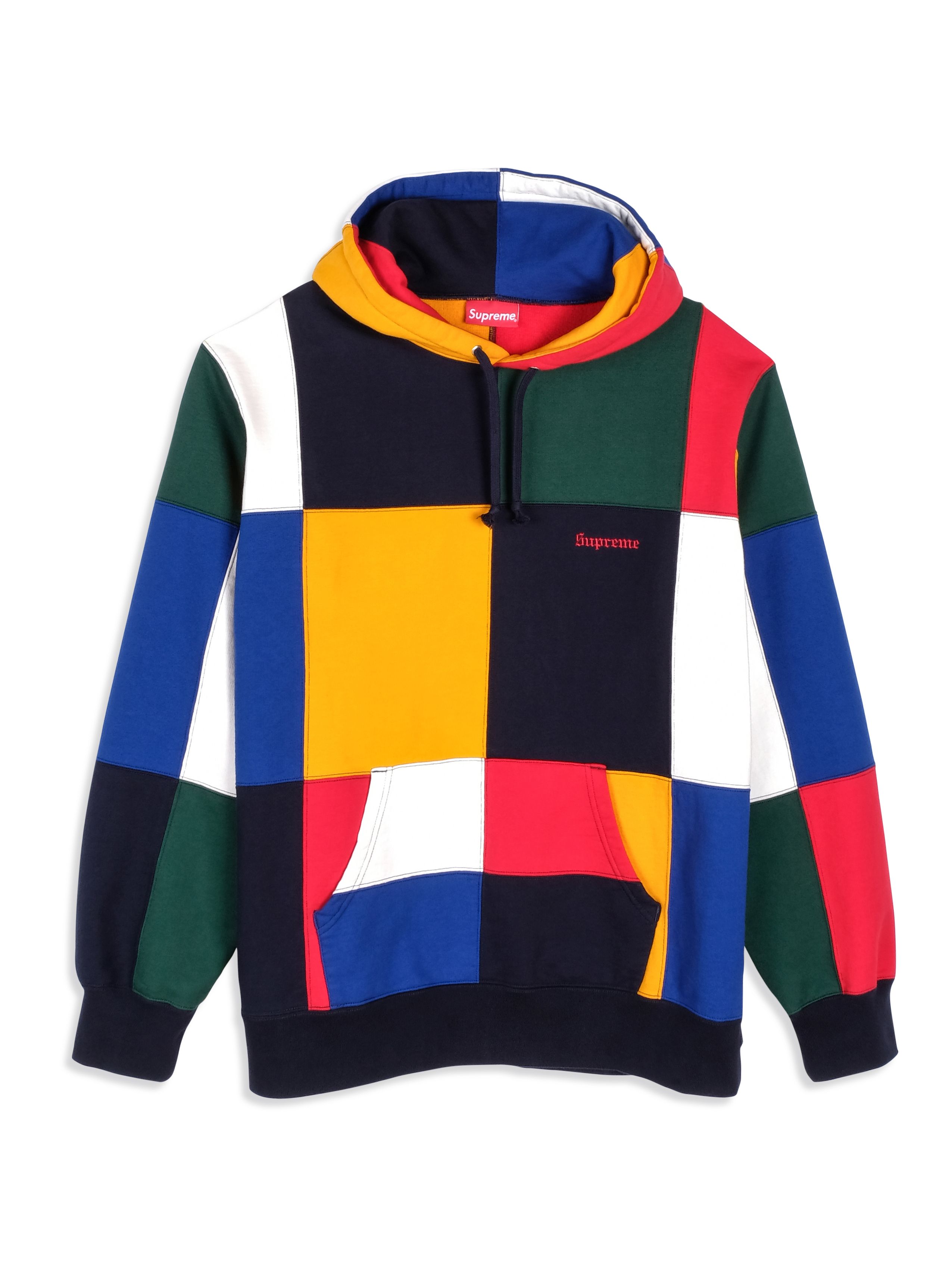 Supreme Patchwork Hoodie Navy