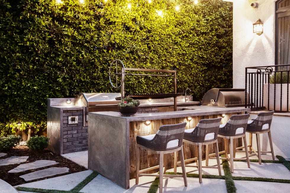 cocina exterior con isla