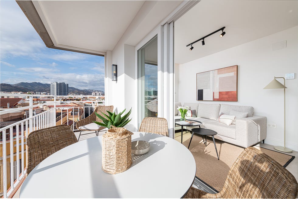 terraza abierta al salón