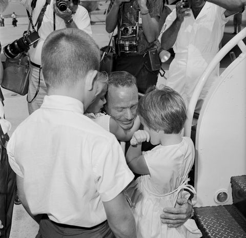 Astronaut Scott Carpenter Embracing His Daughter Kristy