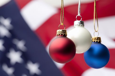 patriotic christmas ornaments and usa flag