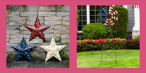 red white and blue patriotic decorations