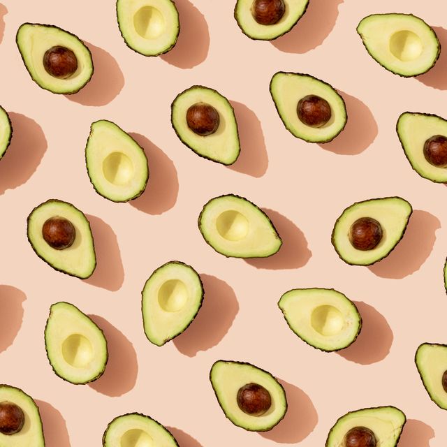 pattern of halved avocados