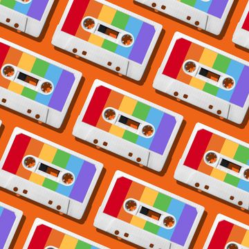 pattern of rainbow cassette tape