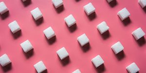 Pattern Sugar Cubes on a Pink Background