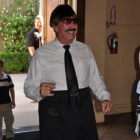 writer's dad dressed up as a server