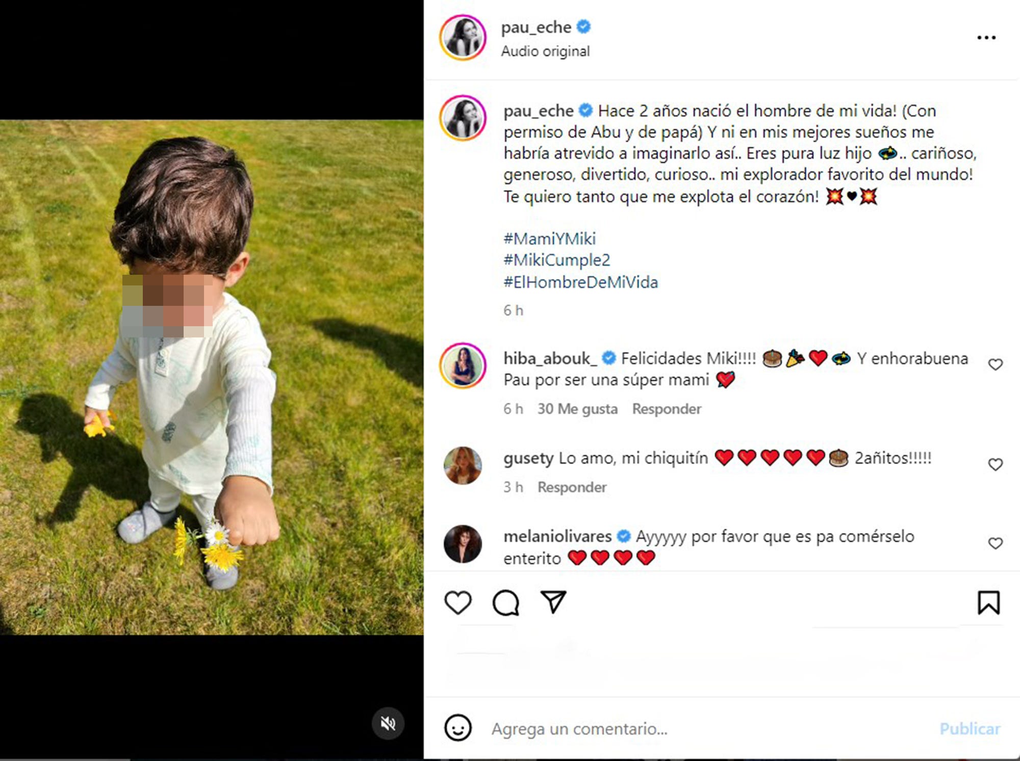paula echevarría felicita a su hijo miki en su segundo cumpleaños