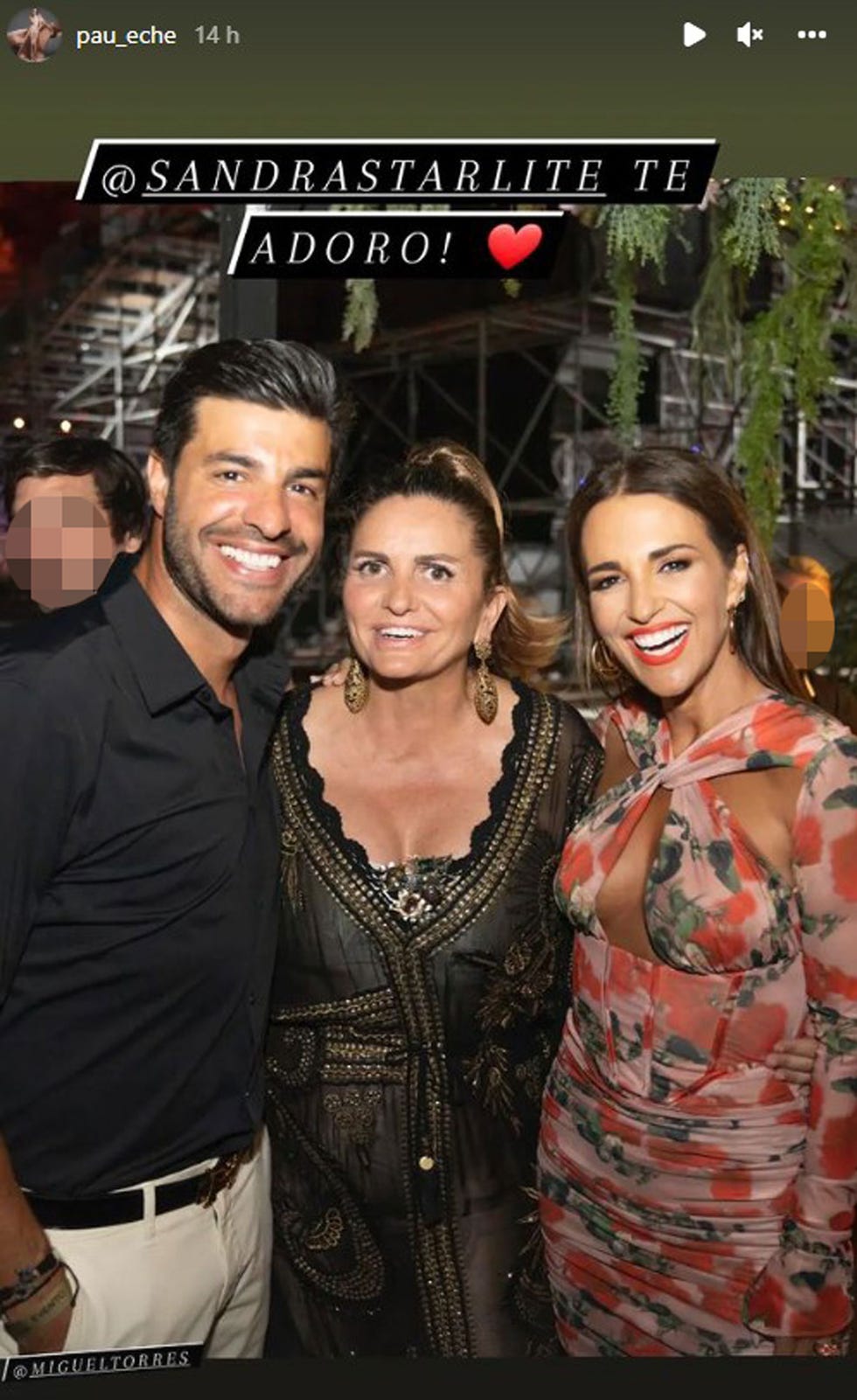 miguel torres, sandra y paula echevarría