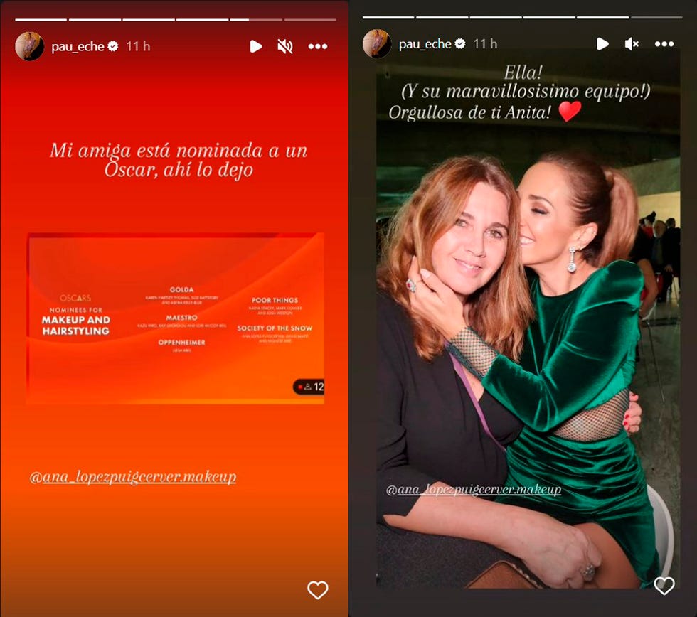 paula echevarria felicita a su amiga ana lopez puigcerver por su nominacion al oscar 2024