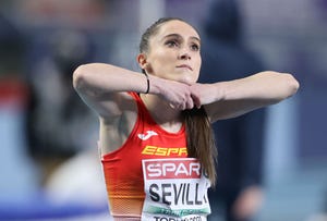 paula sevilla en los europeos en pista cubierta