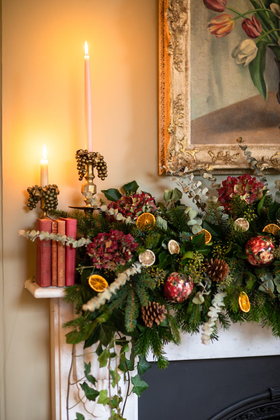 Paula Sutton's Joyful Dickensian-Style Christmas Mantel