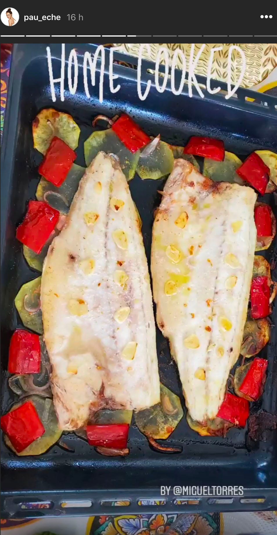 paula echevarría comparte el plato que ha cocinado su novio, miguel torres