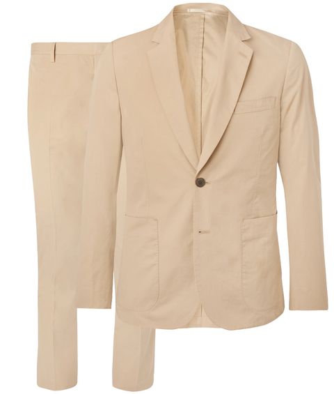 Clothing, Outerwear, Blazer, Jacket, Beige, Suit, Tan, Sleeve, Formal wear, Top, 