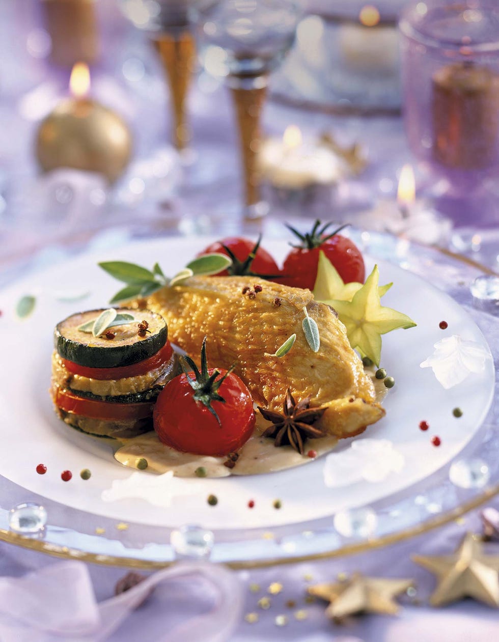 menú nochebuena pavo asado con brochetas de verduras