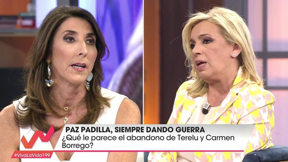 Emma García, Paz Padilla, Sálvame, Viva la vida, Paz Padilla habla de la salida de las hermanas Campos de 'Sálvame', Paz Padilla habla del abandono de las Campos, Paz Padilla habla de la salida de Terelu Campos y Carmen Borrego de 'Sálvame', Paz Padilla: "Me parece muy valiente lo que han hecho Terelu y Carmen", Carmen Borrego, Terelu