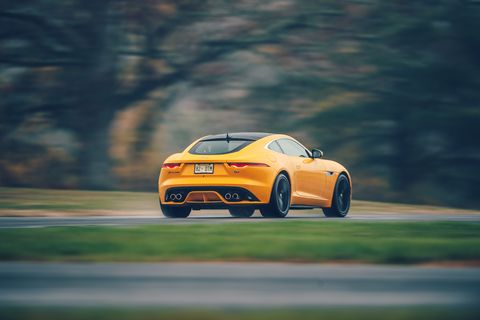 jaguar f type r at road track's 2021 performance car of the year tests