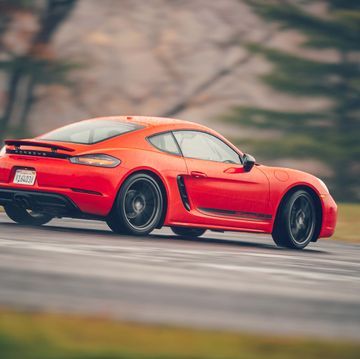 porsche cayman t at road  track's performance car of the year tests