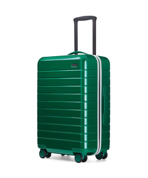 Suitcase, Hand luggage, Baggage, Bag, Luggage and bags, Turquoise, Rolling, Travel, 