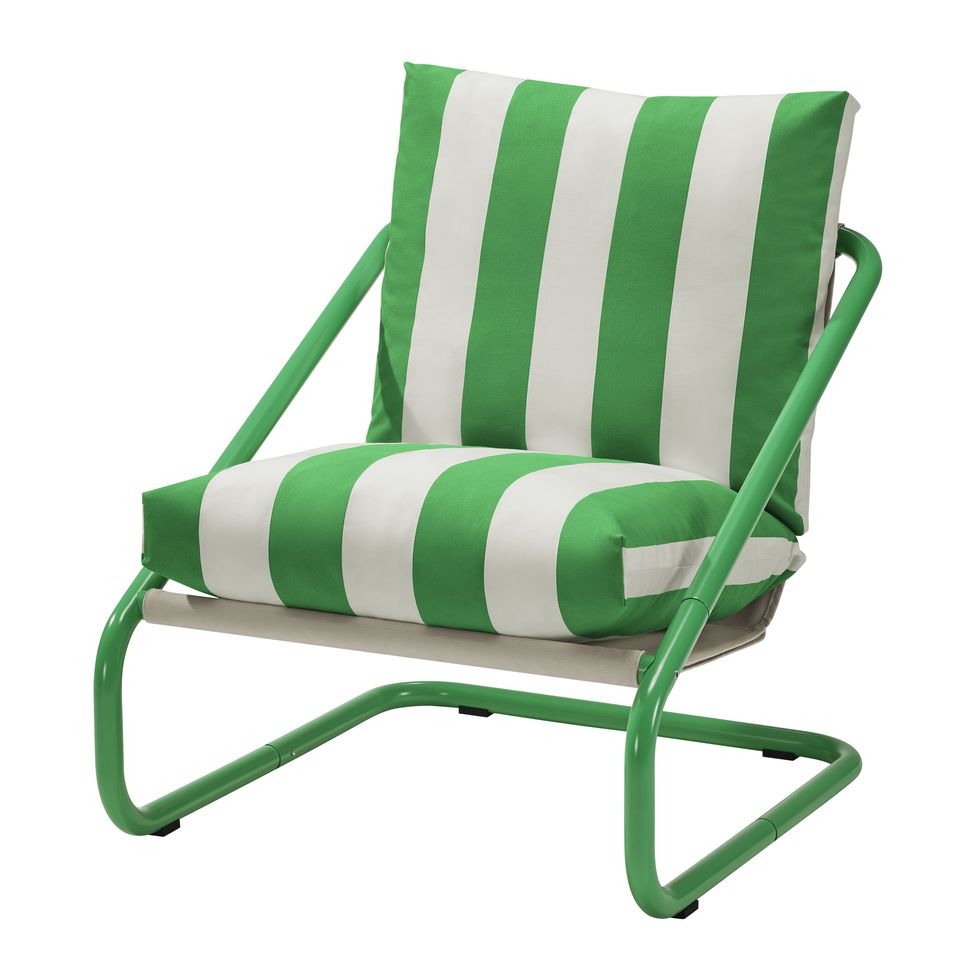 a green and white chair