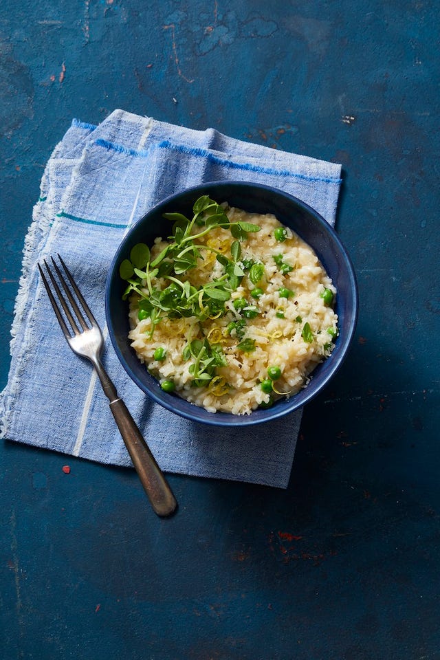 pea and lemon instant pot risotto