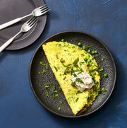 pea and ricotta omelets