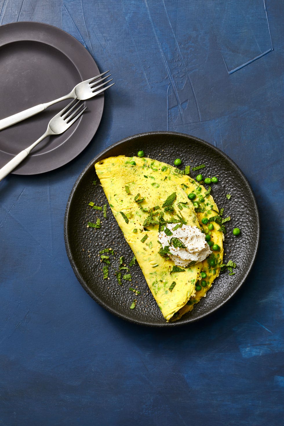 pea and ricotta omelets