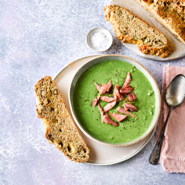 pea, ham and watercress soup