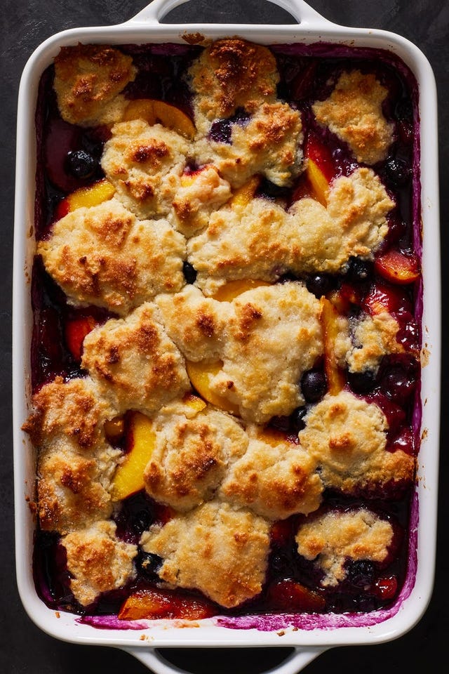 peach blueberry cobbler