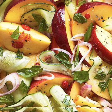 peach and cucumber salad for healthy summer eating