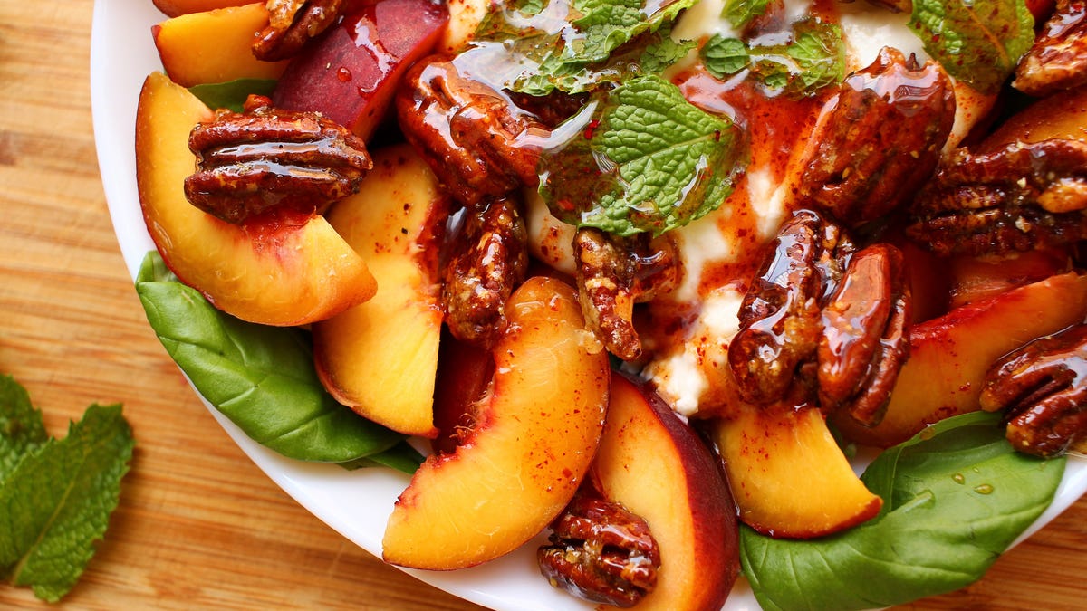 preview for Peach & Burrata Caprese Is THE Salad Of The Summer