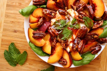 peach burrata caprese delishcom