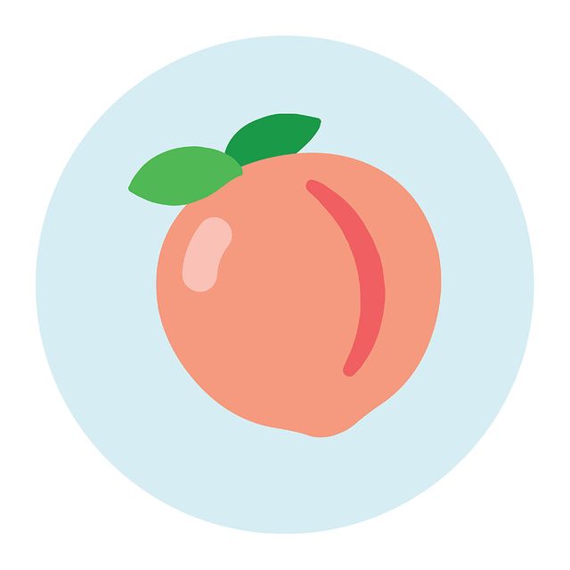 Peach fresh fruit flat vector illustration icon symbol